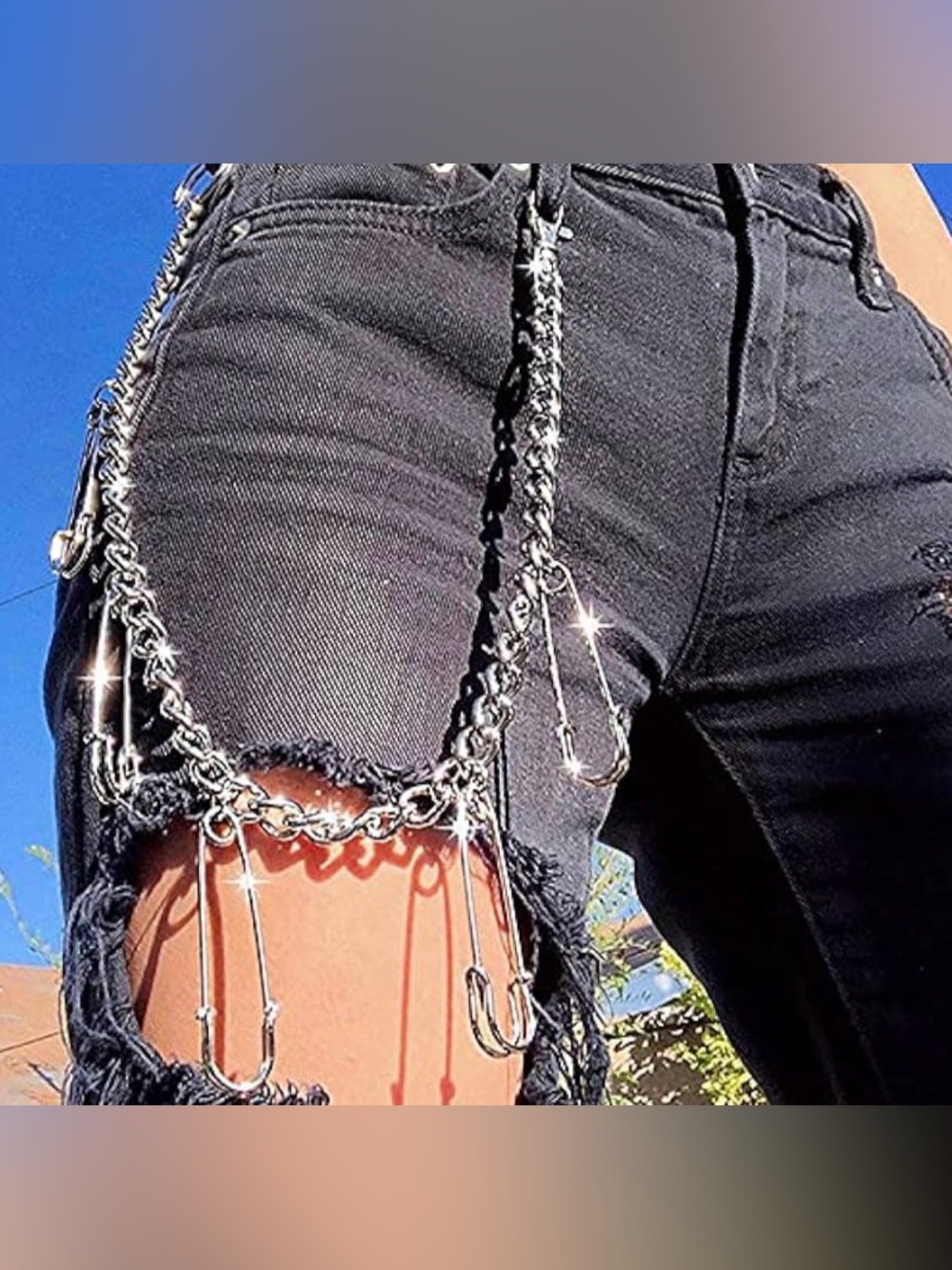 NWOT  Pants Chain Paper Clip Decorative Adjustable Removable